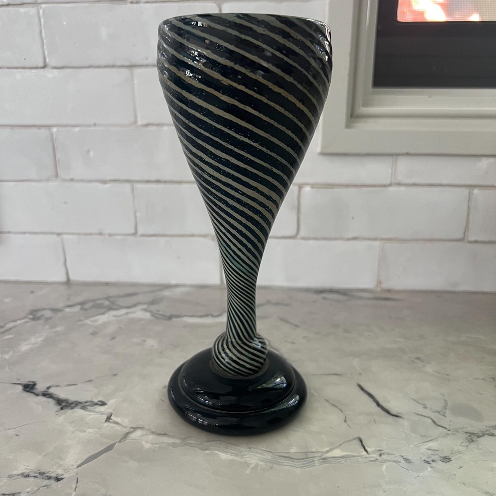 Hand blown midcentury goblet or vase murano style